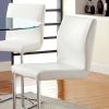 Lodia II Contemporary Counter Height Chair Withvwhite Pu, Set of 2