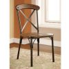 Crosby Industrial Side Chair, Bronze Finish, Set of 2