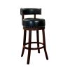 Shirley Contemporary 24" Barstool With pu Cushion Set of 2, Black