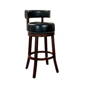 Shirley Contemporary 24" Barstool With pu Cushion Set of 2, Black