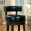 Shirley Contemporary 24" Barstool With pu Cushion Set of 2, Black