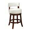 Shirley Contemporary 24" Barstool With pu Cushion, White Finish, Set of 2