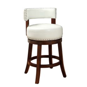 Shirley Contemporary 24" Barstool With pu Cushion, White Finish, Set of 2