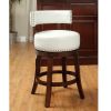 Shirley Contemporary 24" Barstool With pu Cushion, White Finish, Set of 2