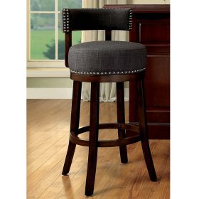 Lynsey Contemporary 24"Barstool With linen Cushion, Gray Finish, Set of 2