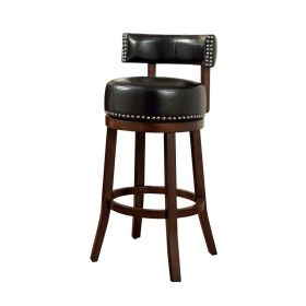 Shirley Contemporary 29" Barstool With pu Cushion, Black Finish, Set of 2
