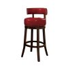 Shirley Contemporary 29" Barstool With pu Cushion, Red Finish, Set of 2