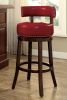 Shirley Contemporary 29" Barstool With pu Cushion, Red Finish, Set of 2