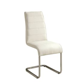 Mauna Contemporary Side Chair With Steel Tube, White Finish, 2Pc