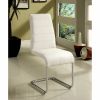 Mauna Contemporary Side Chair With Steel Tube, White Finish, 2Pc