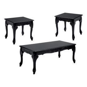 Cheshire Traditional 3 Piece TABLE SET, Black Finish