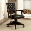 Kalia Contemporary Arm Chair, Brown Finish