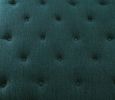 36 Inch Armless Chair, Button Tufted Back, Blue Fabric