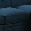36 Inch Armless Chair, Button Tufted Back, Blue Fabric