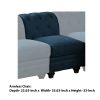 36 Inch Armless Chair, Button Tufted Back, Blue Fabric