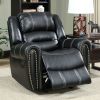 Rolled Arms Leatherette Glider Recliner Chair with Contrast Stitching,Black