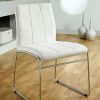 Oahu Contemporary Side Chair With Steel Tube, White Finish, Set of 2