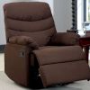 Plesant Valley Transitional Recliner Chair With Microfiber, Brown