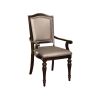 Harrington Transitional Arm Chair With PVC, cherry, Set of 2
