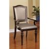 Harrington Transitional Arm Chair With PVC, cherry, Set of 2