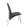 31 Inch Dining Chair, Gray Vegan Faux Leather, Sleek Curved Legs