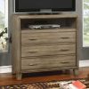 Wooden Media Chest With three drawers, Gray