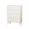 Mid Century Modern Style Wooden Chest, White