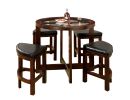Crystal Cove I Quaint Virile 5 Piece Counter Height Table Set, Dark Walnut
