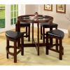 Crystal Cove I Quaint Virile 5 Piece Counter Height Table Set, Dark Walnut