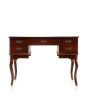 Spacious Solid Wood Vanity Table with Three Sided Mirror and Fabric Padded Stool, Brown