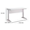 Contemporary Style Desk With Width Top, White