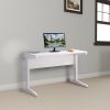 Contemporary Style Desk With Width Top, White