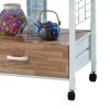 Commodious Kitchen Shelf On Casters, White