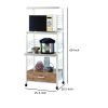 Commodious Kitchen Shelf On Casters, White