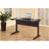 Well designed All Around Dark Brown Finish Desk.