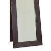 Aesthetic Accent Mirror With Wooden Framing, Dark Brown