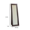 Aesthetic Accent Mirror With Wooden Framing, Dark Brown