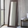 Aesthetic Accent Mirror With Wooden Framing, Dark Brown