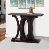 Stylish Console Table With Base Shelf, Dark Brown