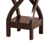 Square Top Wooden Plant Stand with Curved Legs and Shelves, Small, Dark Brown
