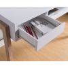 47 Inch Rectangular 2 Tone Wood Home Office Desk, Large Open Cubby Space and Drawer, White, Brown
