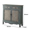 Storage Cabinet with 2 Doors and 2 Drawers, Antique Blue