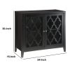 Storage Cabinet with 2 Doors and Quatrefoil Design, Black
