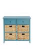 Flavius Console Table With 6 Drawers, Blue