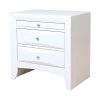 Contemporary 3 Drawer Wood  Nightstand By Ireland, White