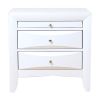 Contemporary 3 Drawer Wood  Nightstand By Ireland, White