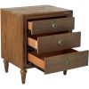 Traditional Style 3 Drawers Wood Nightstand By Inverness, Brown