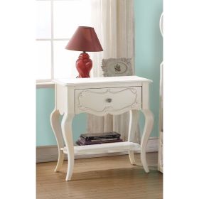 Beautiful Wood Nightstand By Edalene, Pearl White