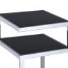 Alyea End Table, Black Glass & Chrome
