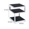 Alyea End Table, Black Glass & Chrome